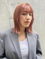 ニューヨークニューヨーク イオンスタイル東淀川店(NYNY)&nbsp;人気切りっぱなしボブにピンクベージュで抜け感