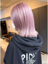 サニー 渋谷(SUNNY) クリアピンクベージュ、ダブルカラー、ブリーチ、ハイライトボブ