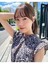 ノラ ヘアーサロン(NORA HAIR SALON) ナチュラル小顔前髪あり後れ毛サイドバング結べるボブくびれヘア