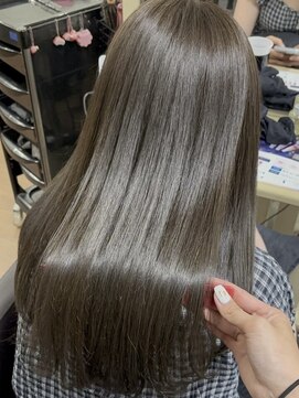 ドォート(Dote hair make) 【菜月style】ブリーチなし艶感オリーブグレージュ