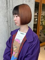 オムズポカ 栄矢場町店(OM's poka) ブロックカラーボブ/ミニボブ/ブロックカラー/オレンジカラー