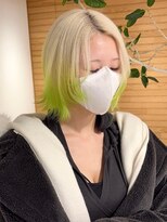 フリーク(FLEEK)&nbsp;裾カラー　ブロンド　ライムカラー