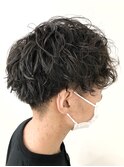 MEN'S HAIR &nbsp;センターパート　ツイストスパイラル　コンマヘア