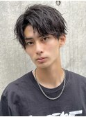 ツイストスパイラルパーマ束感アップバングツーブロックマッシュ