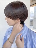 ハンサムショート丸みショートマッシュショート前髪あり前髪長め