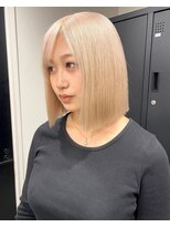 ベレーザ 渋谷(BELEZA)&nbsp;8100渋谷ブロンドホワトアッシュハイトーンカラーボブ韓国ヘア