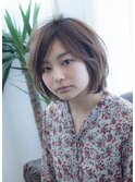 大人可愛いゆるふわボブ