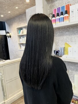 キャアリー(Caary) 福山美容室caary 髪質改善ストレート透明感ブルーブラック20代