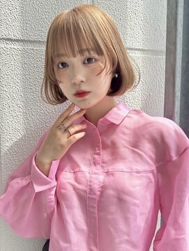 アール 横浜(R) 【MOMO】柔らかマロンベージュ／ダブルカラー/韓国ボブ