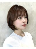 ［岩田莉奈］地毛風縮毛矯正美髪髪質改善ショートボブ　新宿