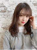 アンブレラカラー/こなれミディ/ウェーブパーマ/前髪/錦糸町