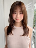 エトラ 渋谷店(etora)&nbsp;韓国ヘア レイヤーカット くびれヘア ハイライトカラー"