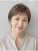 40代50代ショートヘア/ショートカット/ショートボブ 白髪ぼかし