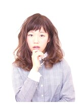 プラウド(proud) ふわミディ　前髪　愛され　カール　眉出し　ゆるふわ　パーマ