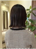 ★外ハネ切りっぱなしロブ/地毛風カラー黒髪ボブ/結べるボブ銀座