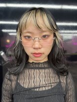 キジ(KIJI)&nbsp;フェイスフレーミング/インナーカラー/ブロンド/ワイドバング