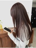 ブリーチなしカラーチェリーレッド　髪質再生トリートメント