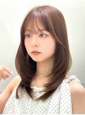 ミディアムレイヤーハッシュカットワンカール銀座髪質改善