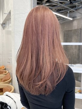 ピークアブー 原宿ハラカド(PEEK-A-BOO) ピンクブラウンレイヤーウルフロングミディアムハッシュカット