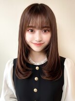 アフロート ディル(AFLOAT D'L) ぱっつん前髪顔まわりカット小顔ミディアムレイヤーストレート