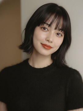 フレイムス ヘアアンドリラックス 赤羽店(Frames hair&relax) 地毛風カラー×切りっぱなしボブ外ハネミニボブ/20代30代赤羽