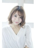 外ハネカールのグレージュカラー◎30代40代50代60代