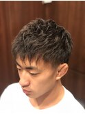 ショート×ソフトパーマ　田町/床屋/三田