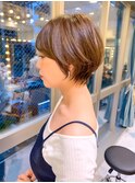 【石田勇士郎】デザインカラー厚めバングローライトスリークボブ