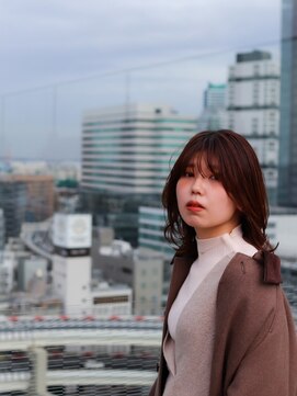 アフェクト 上大岡(affect) 黒髪/グレーベージュ/レイヤーロング/前髪パーマ/上大岡