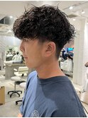 波巻きパーマツイストメンズスパイラルメンズマッシュ