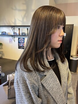 ムード マグ レーベル 南松本(MOOD Mag Label) 大人美人艶カラーベージュ小顔カット透明感レイヤーロング