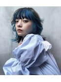 yamato/ウルフカット/フェイスレイヤー/インナーカラーブルー