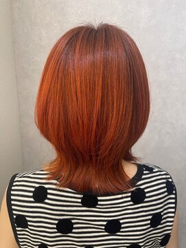 ウィスプ 赤羽店(wisp) 大人かわいい外ハネくびレイヤー オレンジカラー #2