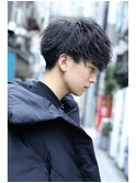 ツーブロック 前下がり無造作マッシュ ソフトツイストパーマ