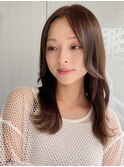 前髪 ネビージュ ボブルフ 黒髪 ワンレン 小顔 "