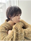 40代小顔マッシュショート/シースルーバング/透明感ヘアカラー