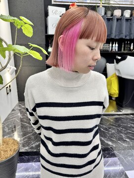 チュダック(ChuDuck) 韓国風《インナーピンク》ハイトーン/ケアブリーチ/ダブルカラー