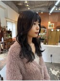 ブリーチなしグレージュ顔まわりレイヤーカット韓国ヘア透明感