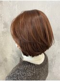 デザインカラー／レイヤーカット/ウエットヘア/オリーブベージュ