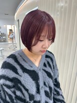 ユイマァル 岡山店(YUIMARL)&nbsp;ショートボブ10代20代30代ワインレッドボルドー透明感カラー