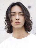 フィフス 天神大名(fifth)&nbsp;天神メンズパーマサーフカール波巻きパーマセンターパートウルフ