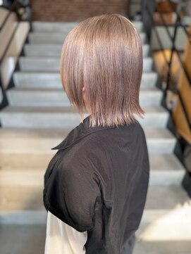 if 切りっぱなしボブ/ミルクティーベージュ