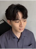フェザーショートフェザーパーマセンターパート刈り上げ