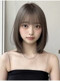 ボブレイヤーカット髪質改善ショートボブグレージュミニボブ韓国