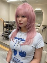 エンネ 新宿(enne)&nbsp;残留しないホワイトピンク×ハッシュレイヤーカット