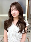 ミディアム　レイヤー　韓国　顔まわり