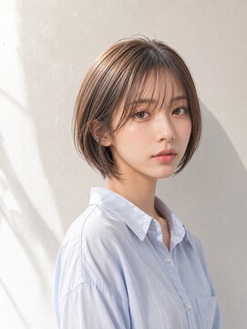フレイムス ヘアアンドリラックス 大宮東口店(Frames) ショートボブ髪型20代30代40代50代前髪あり前髪なし面長丸顔大宮