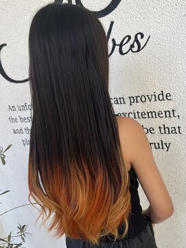 ジェービーヘア 稲毛(jb hair) 一回のブリーチでもできる◎オレンジとイエローMIXカラー☆
