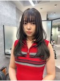 【lilley 稲永麻衣】レイヤー+コリアンブラック+天神韓国ヘア