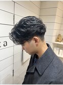 【aRietta岩渕】スーツ短髪韓国オールバックニュアンスパーマ